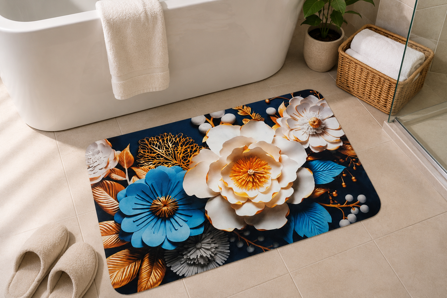 7D Multipurpose Mat – Design 4 | Non-Slip Absorbent Microfiber Rug | 36x56 cm