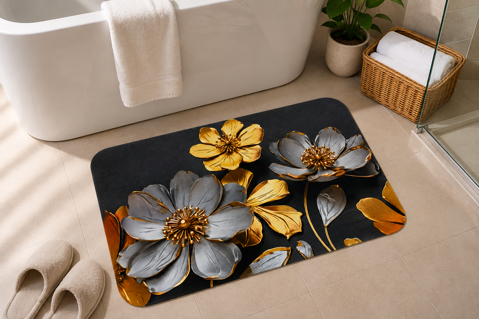 7D Multipurpose Mat – Design 5 | Non-Slip Absorbent Microfiber Rug | 36x56 cm