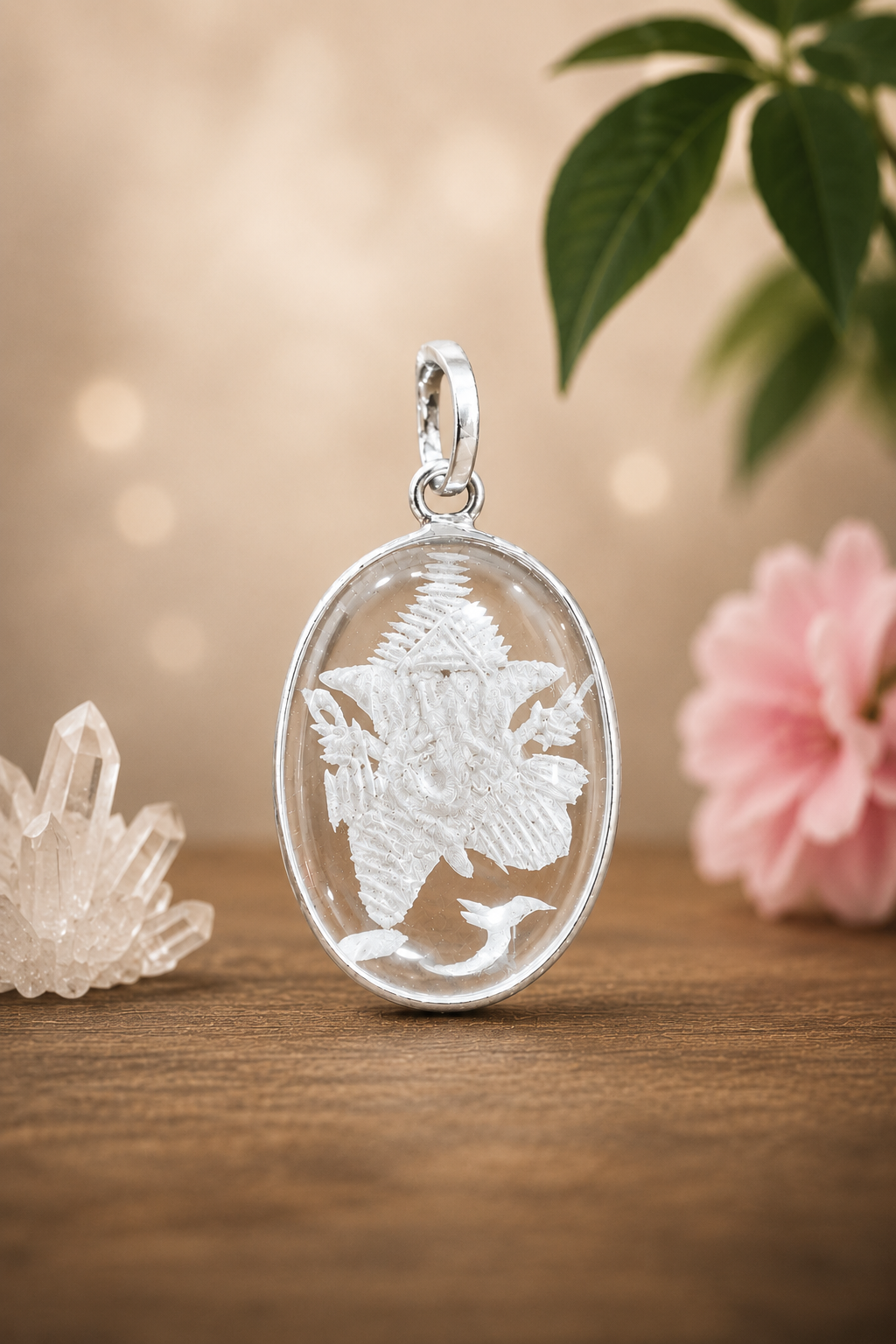 Spatika Ganapati Pendent to enhance focus, calm the mind, and promote positive energy