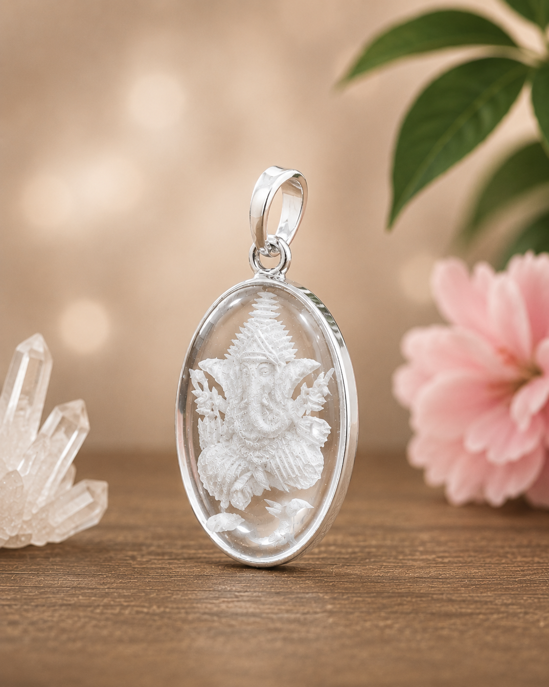 Spatika Ganapati Pendent to enhance focus, calm the mind, and promote positive energy