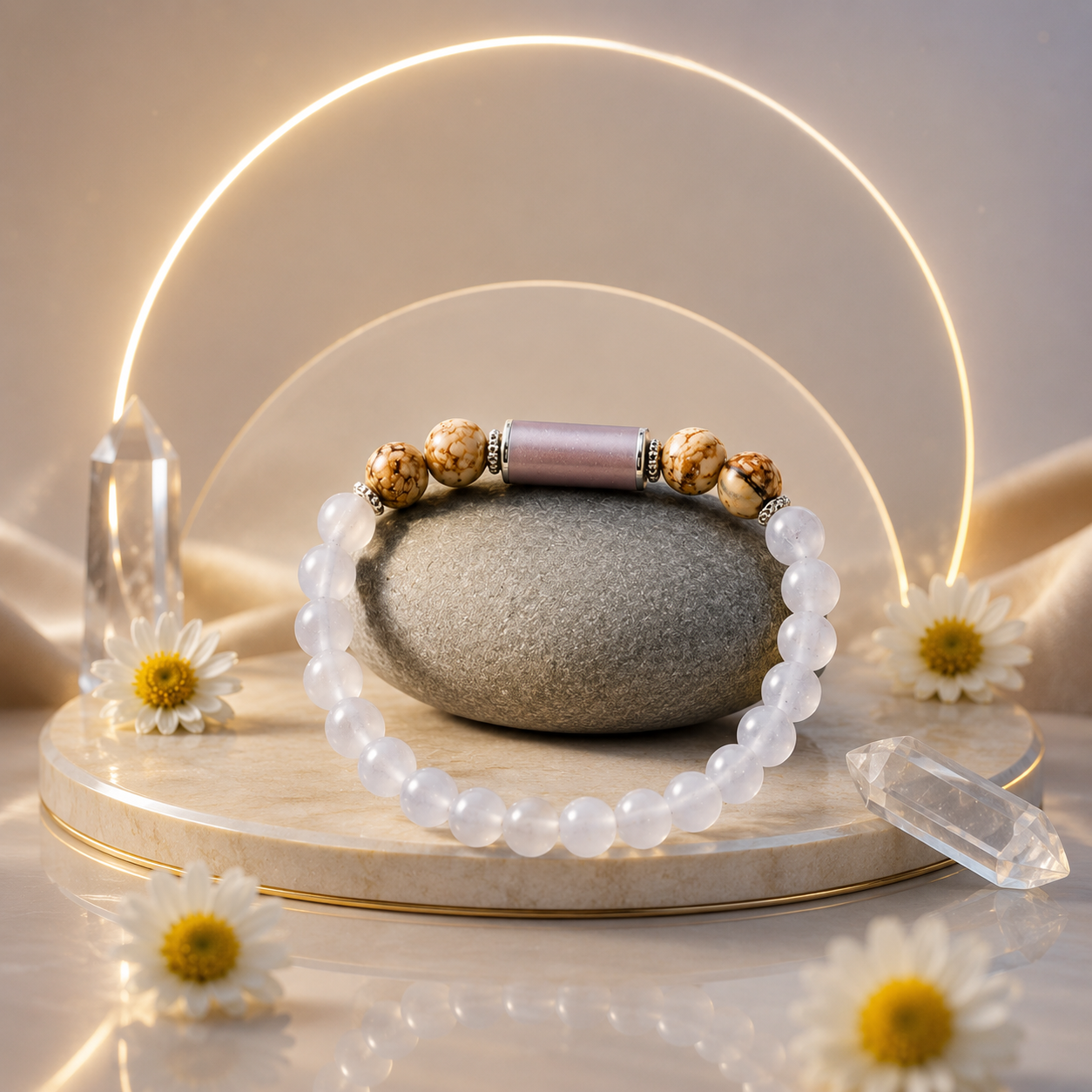 Libra Rashi Bracelet (Tula Rashi-తులా రాశి)– Semi Precious Gemstone Beaded Bracelet for Energy, Strength & Positivity