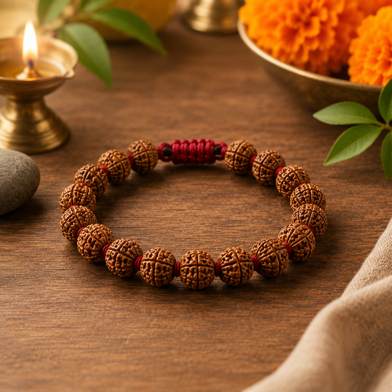 8 Mukhi Rudraksha Bracelet – Sacred Beaded Bracelet for Success, Obstacle Removal & Positive Energy