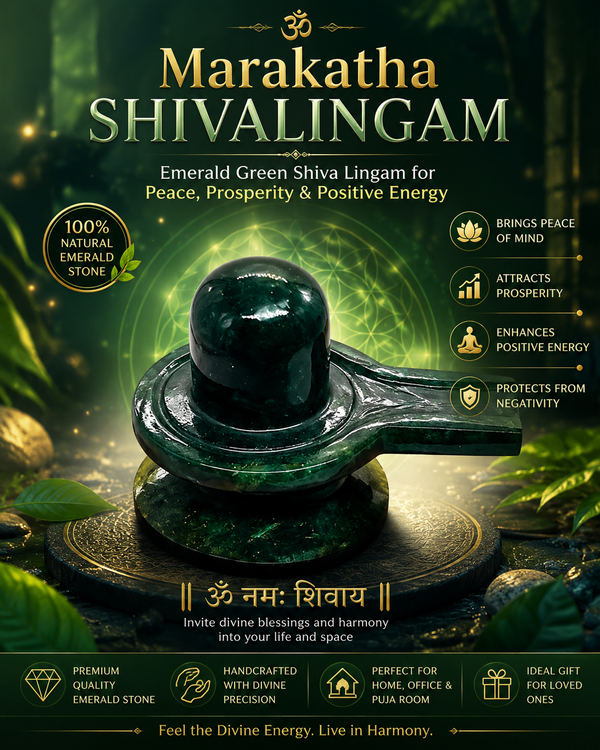 Marakatha Emerald Shiva Lingam for Peace, Abundance & Spiritual Energy
