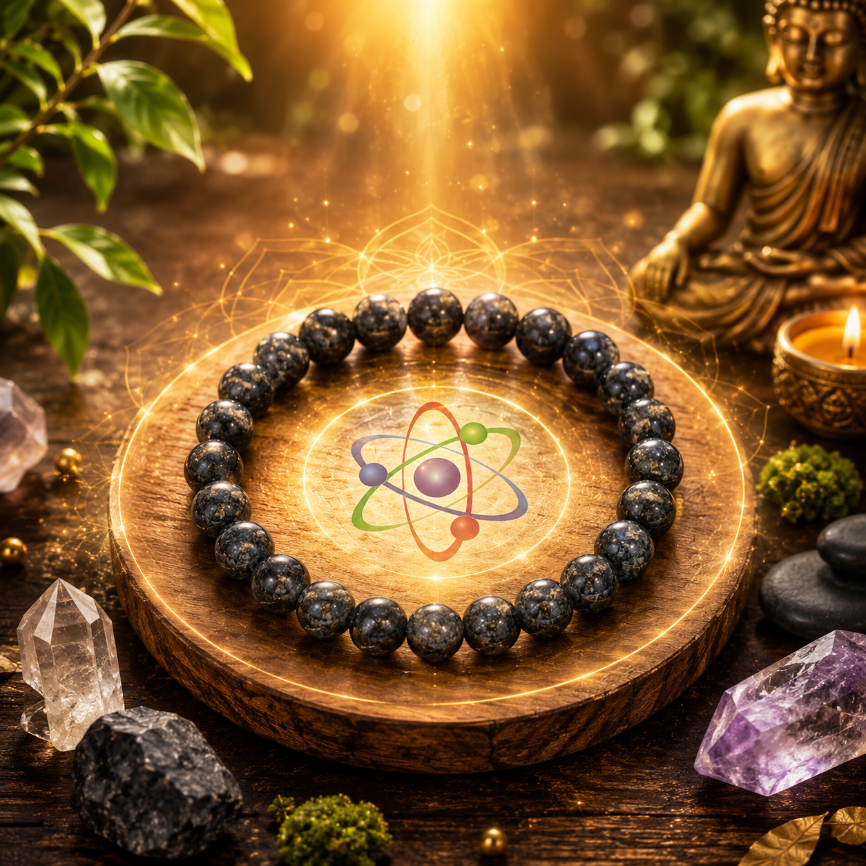 pyrite Stone Energy Bracelet for Wealth, Protection & Positivity – -Natural Gemstone Beaded Bracelet (Unisex)
