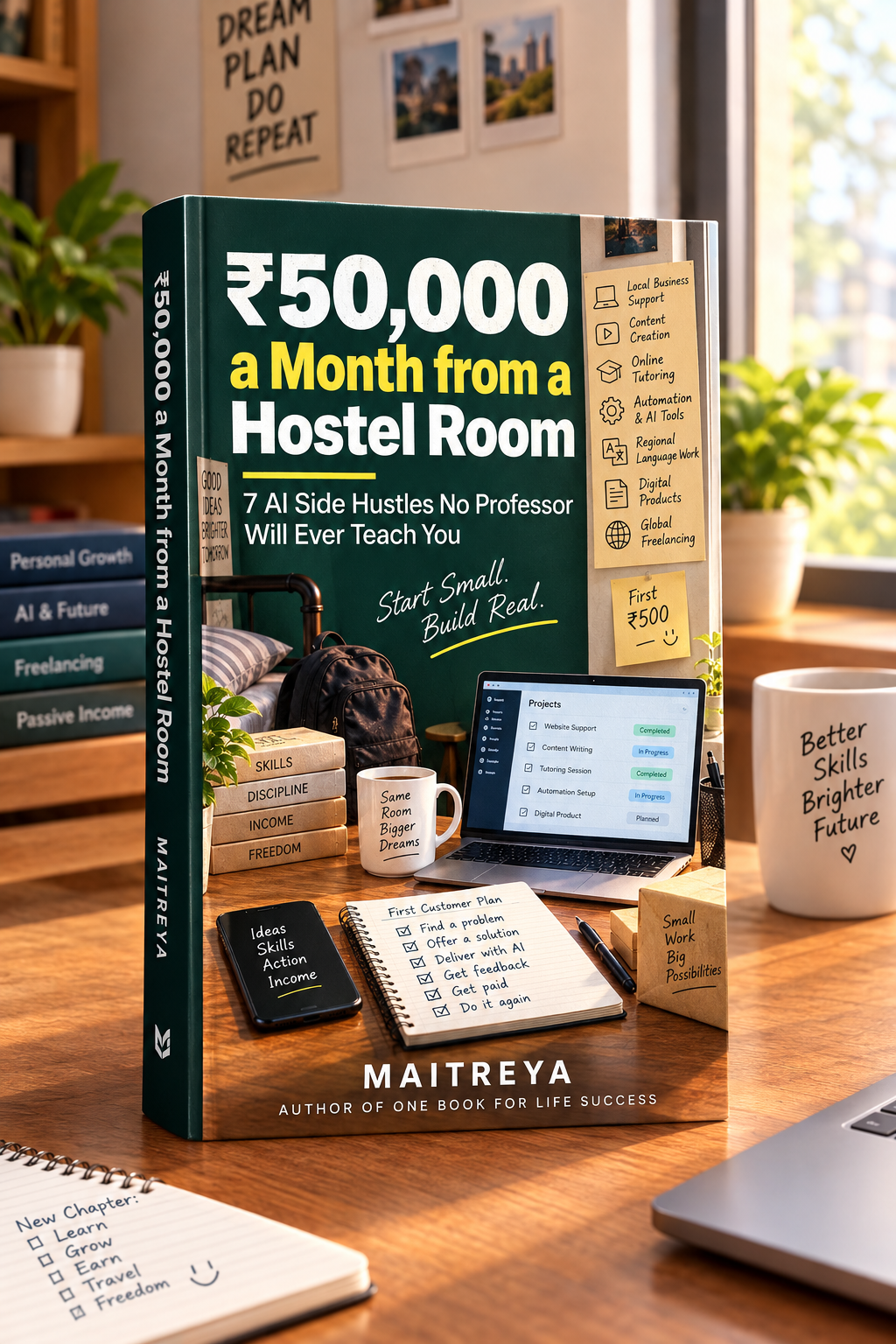 ₹50,000 a Month from a Hostel Room: 7 AI Side Hustles No Professor Will Ever Teach You (Instant eBook)