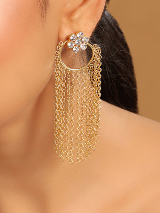 22K Gold Plated Contemporary Chain Drop Earrings