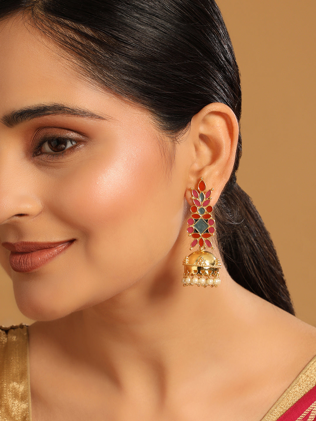22K Gold-Plated Dome Shaped Jhumka