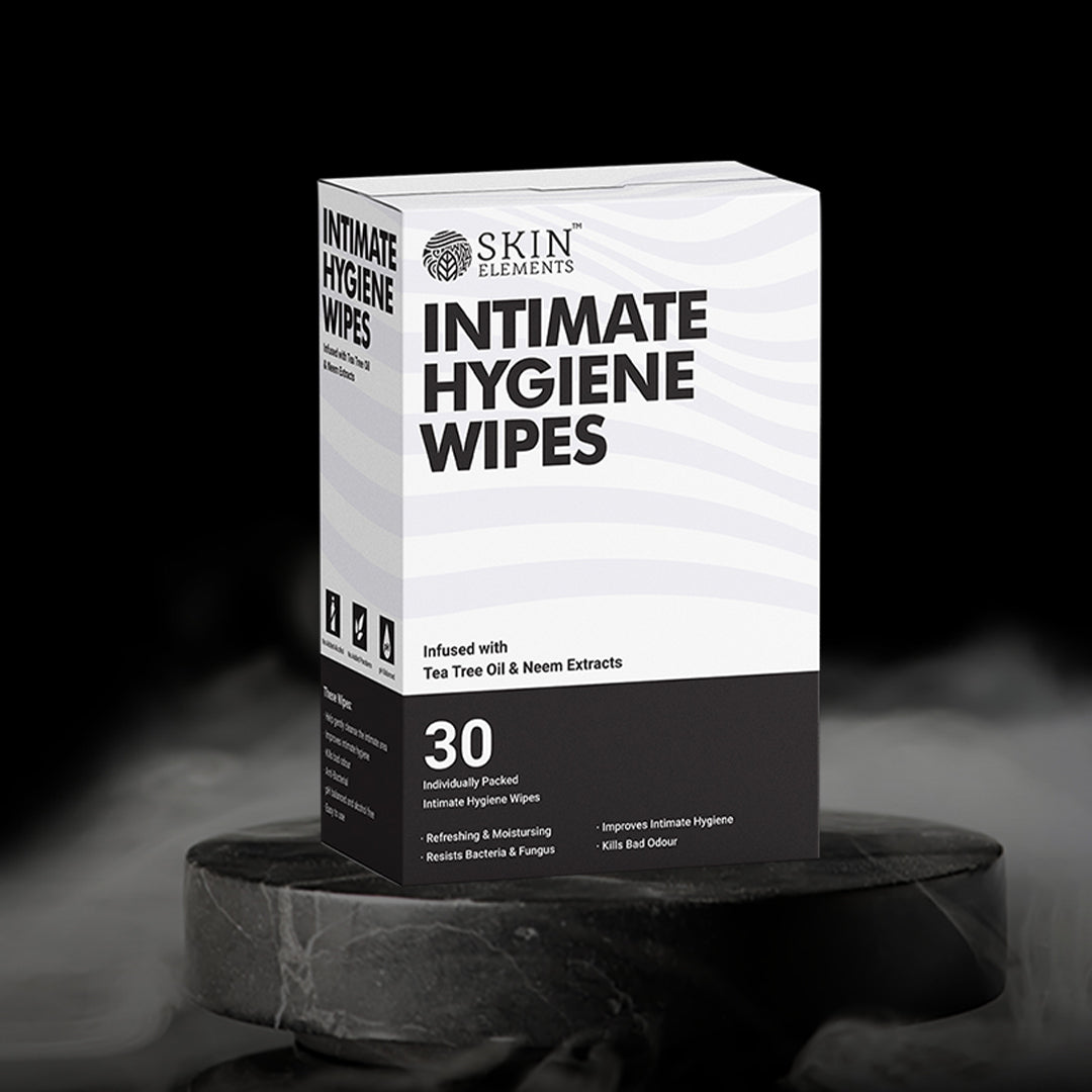 Skin Elements Intimate Hygiene Unisex Wipes | Pack of 30 Individually Wrapped Wipes | pH-Balanced with Tea Tree Oil | Controls Bad Odor | Travel-Friendly & Gentle Cleansing for Daily Freshness