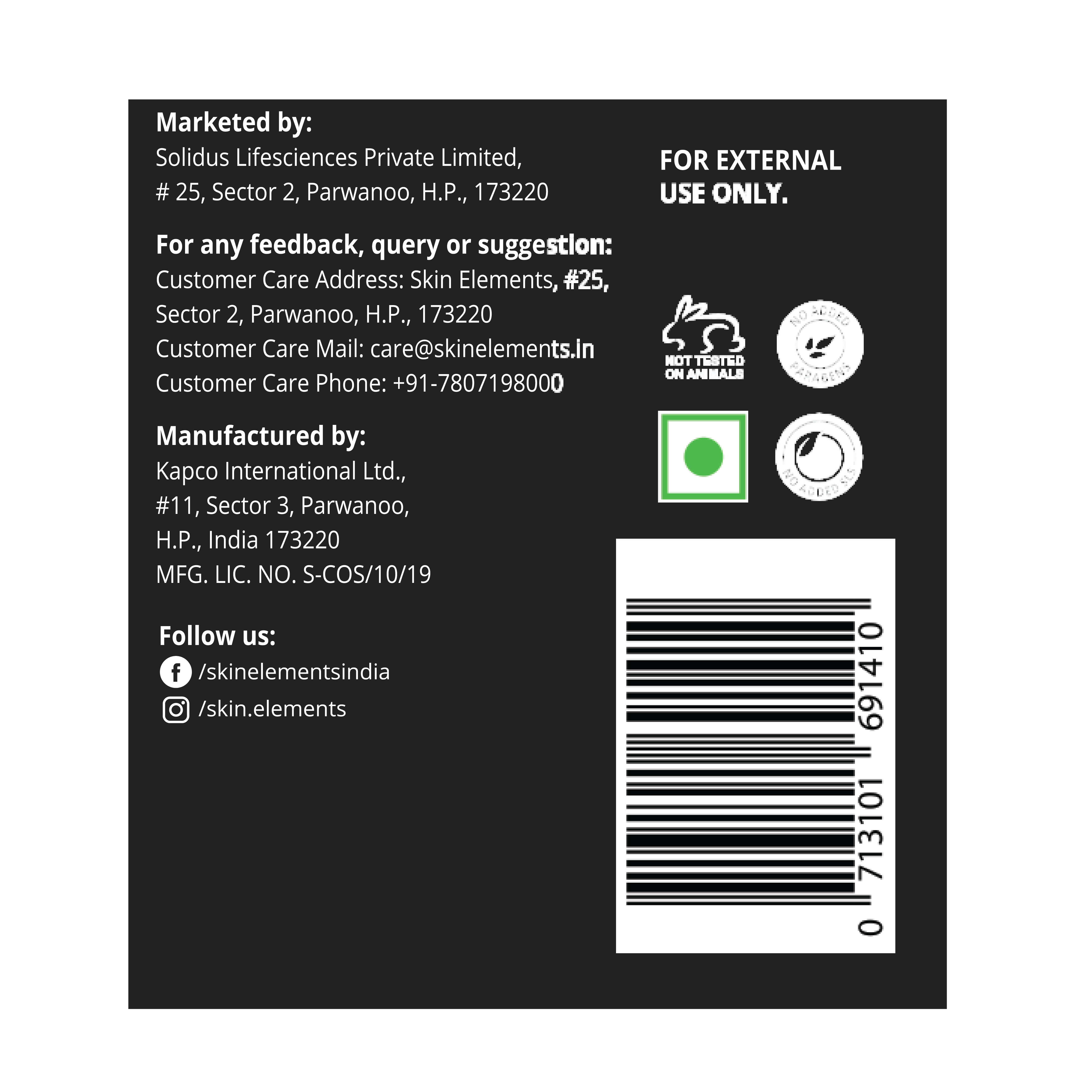 Skin Elements Intimate Wash for Men with Menthol | pH Balanced Foaming Intimate Wash | Soothes, Refreshes & Cools Intimate Area | Controls Bad Odor | 4.05 fl. oz