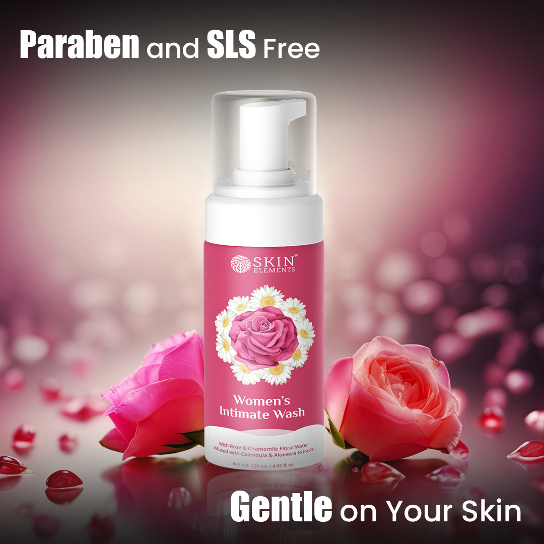 Skin Elements Intimate wash for Women (120 ml) with Rose & Chamomile Water, Calendula & Aloe Vera Extracts | Prevents Itching, Irritation & Bad Odor