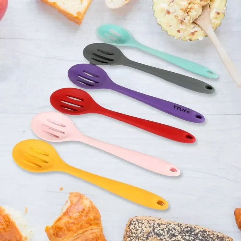 Silicone Cooking & Basting Spoon Set – Heat-Resistant, Non-Stick Kitchen Utensils (6 Pcs ) ABHI Mobiles