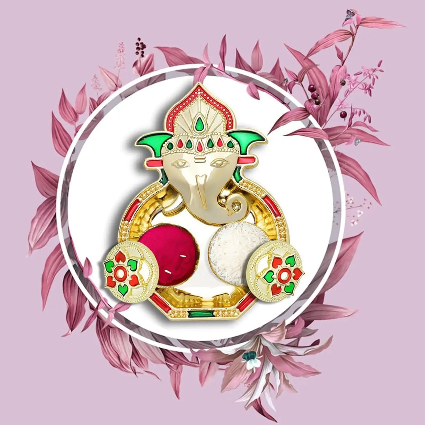 Ganesh Design Decorative Kumkum Box - (1 Pc) HP DD