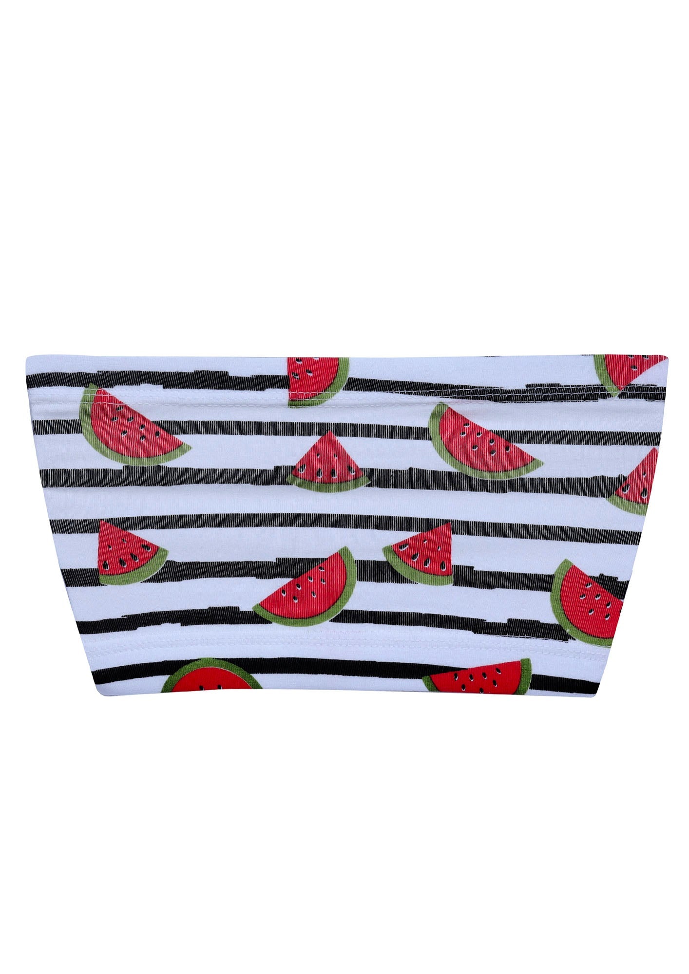 D'chica Essentials Assorted Double-Layer Cotton Tube Bra | Non-Padded Strapless Bra | Red Watermelon Print Bra (Colour-White) Dchica Fashion Lifestyle