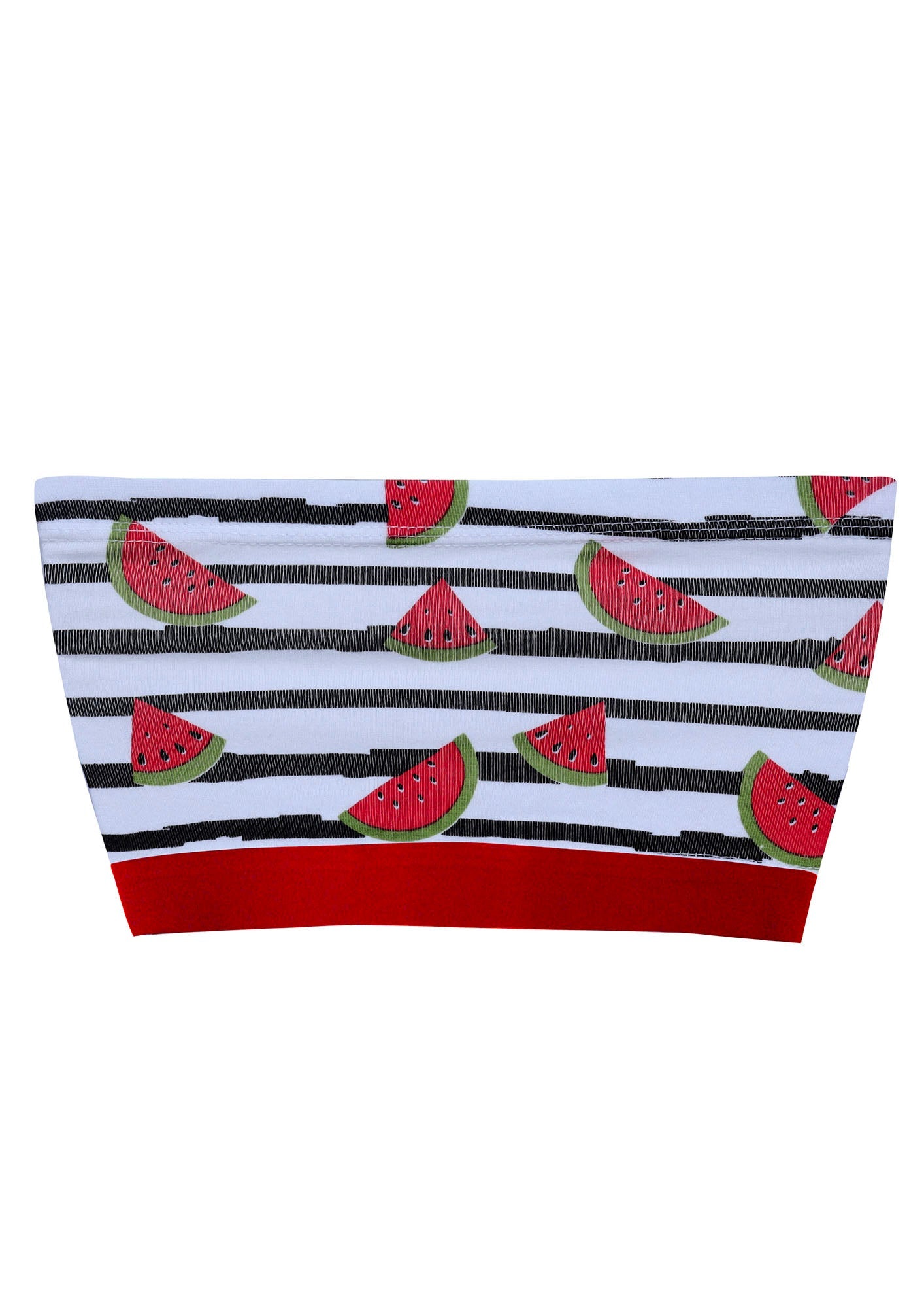 D'chica Essentials Assorted Double-Layer Cotton Tube Bras | Non-Padded Strapless Bra | Red Watermelon Print Bra| Color White| Dchica Fashion Lifestyle