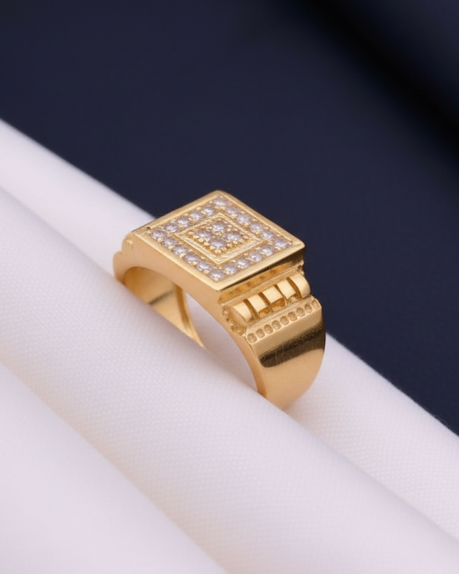 Men’s Gold-Plated Spiritual Signet Ring MAITRY ENTERPRISE