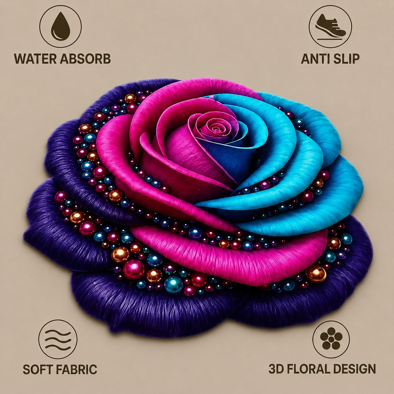 25X25 Inches Modern Decorative Door Mat | Water Absorbent Floor Mat for Living Room.