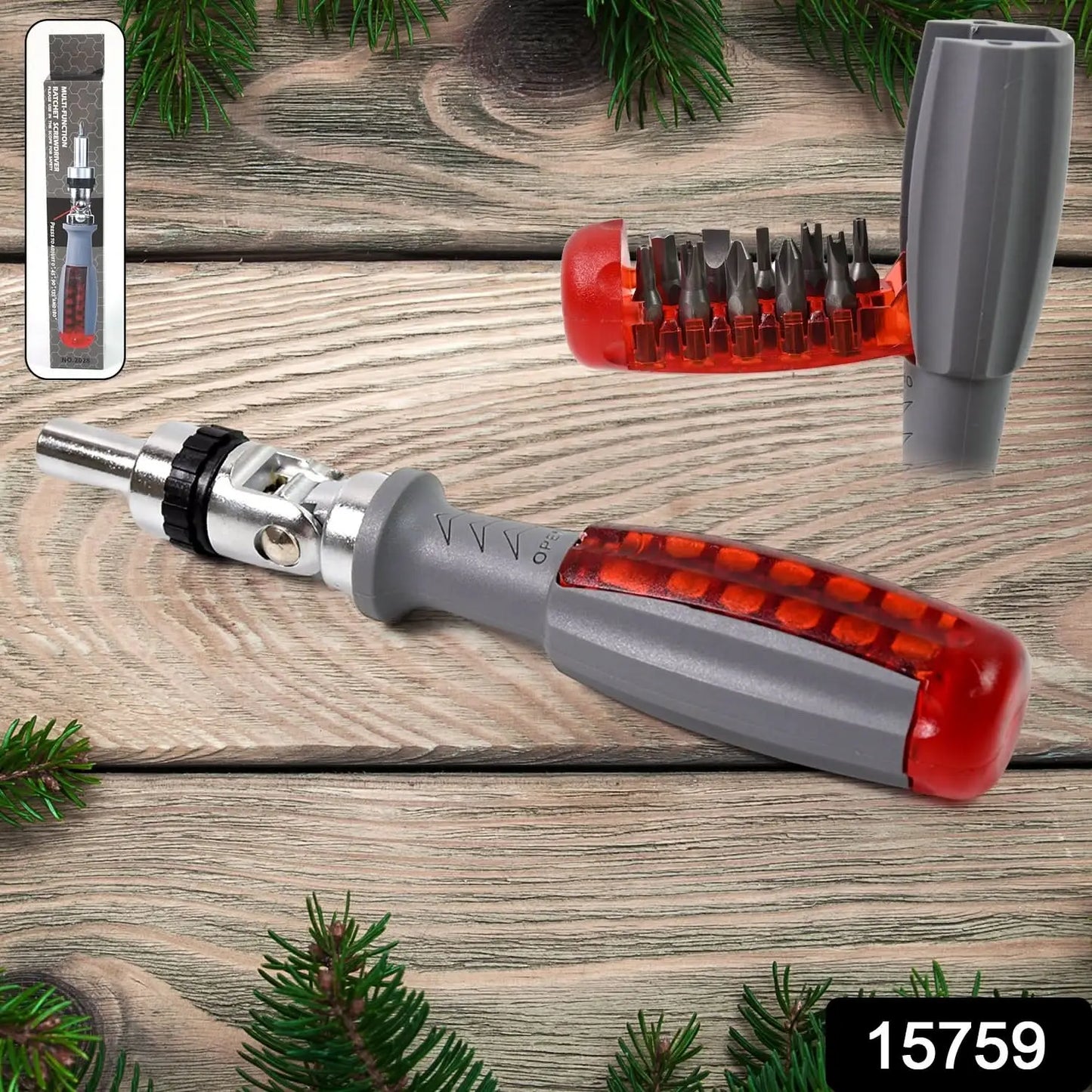 Multi Bits Ratchet Screwdriver Set Adjustable Angle Two-way Ratcheting Screwdriver (1 Set) HP DD