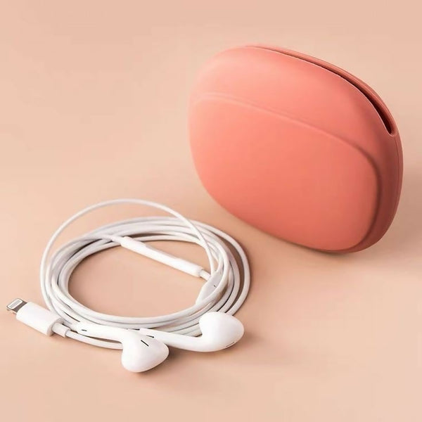 Silicone Earphone Organizer Case Portable Storage for Wired Earbuds, Cables, Coins & Small Accessories (1 Pc)