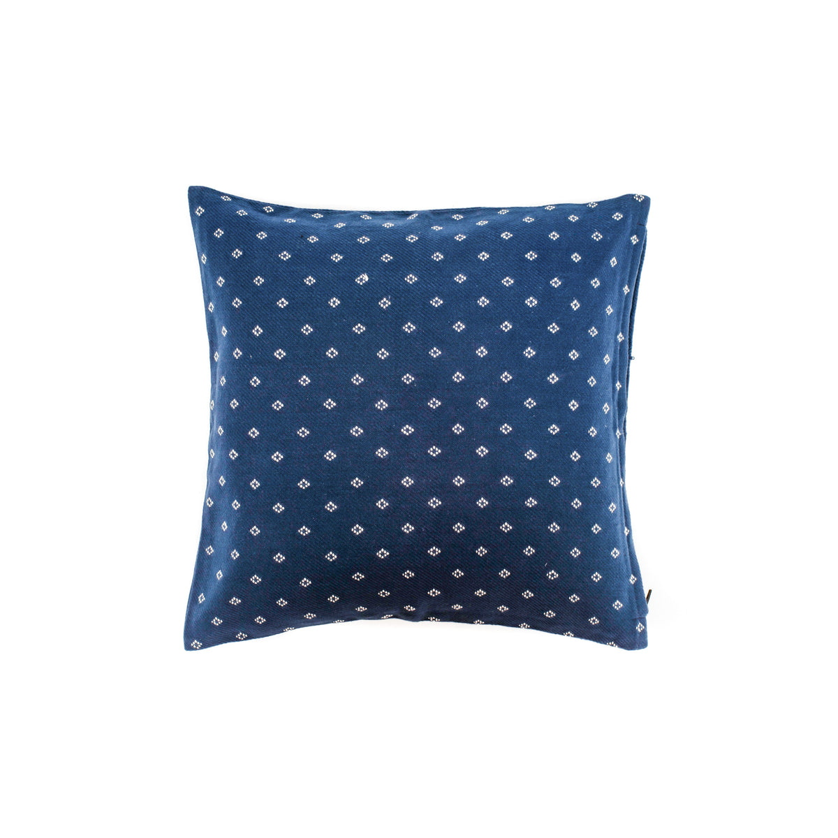 Indigo Woven Cushion Cover with Diamond Motif