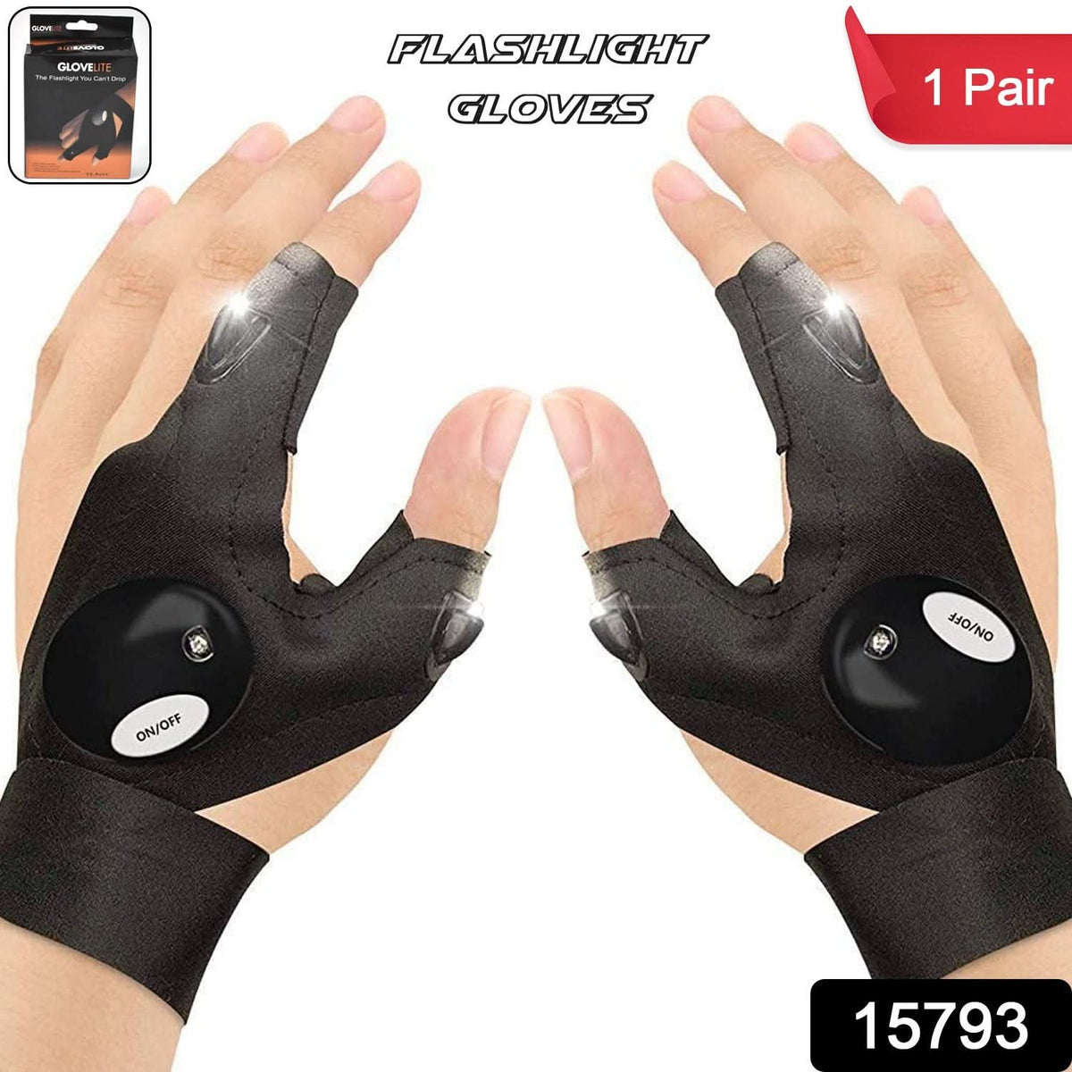 Led Flashlight Gloves Gifts For Men (Hand Gloves Light 1 Pair) HP DD