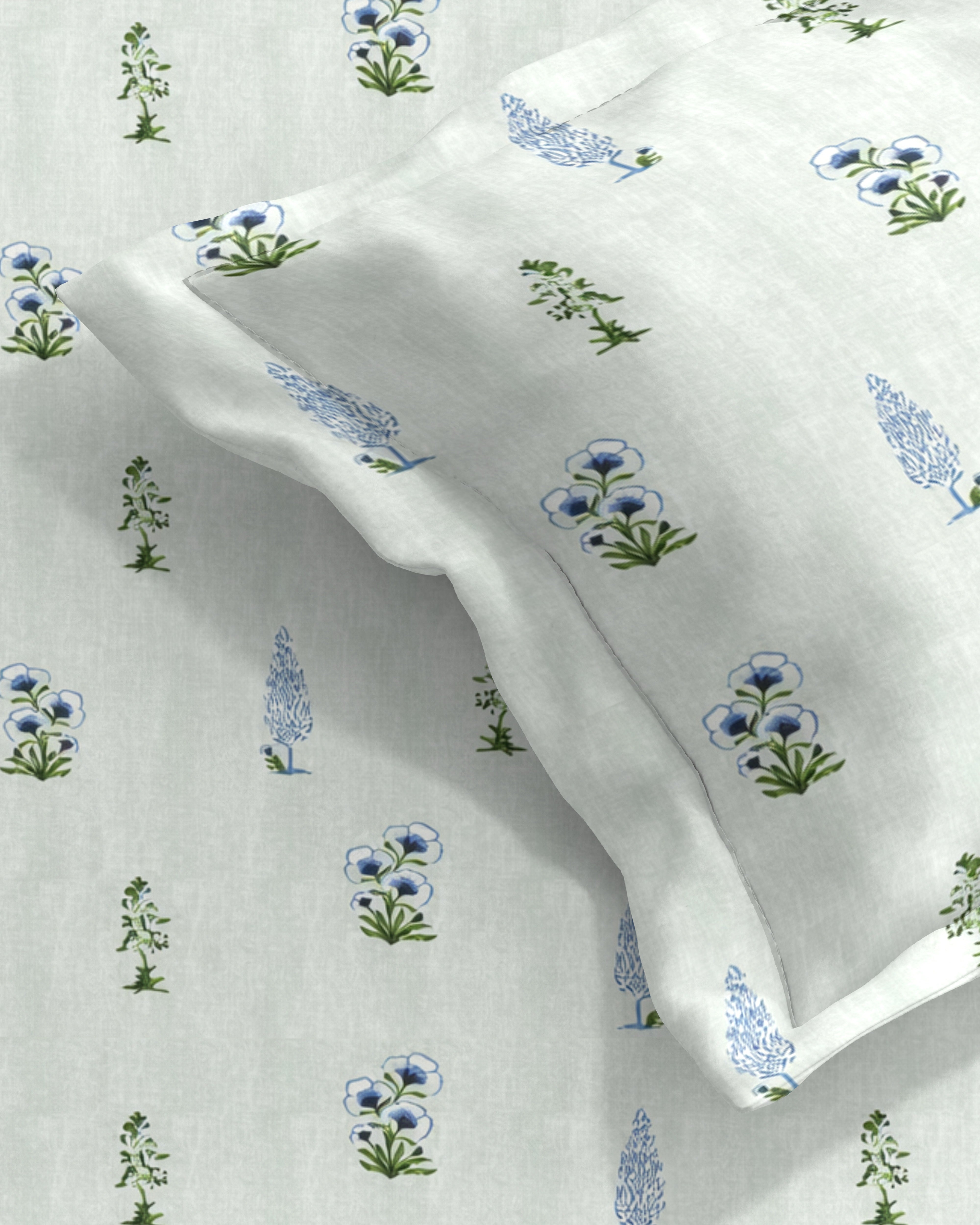 Petal 100% Pure Cotton Collection Percale Super King Bedsheet With 2 Pillow Covers