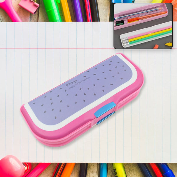 Multipurpose Cartoon Pencil Box with 2 Compartments – Kids School Stationery (1 Pc, Mix Color)