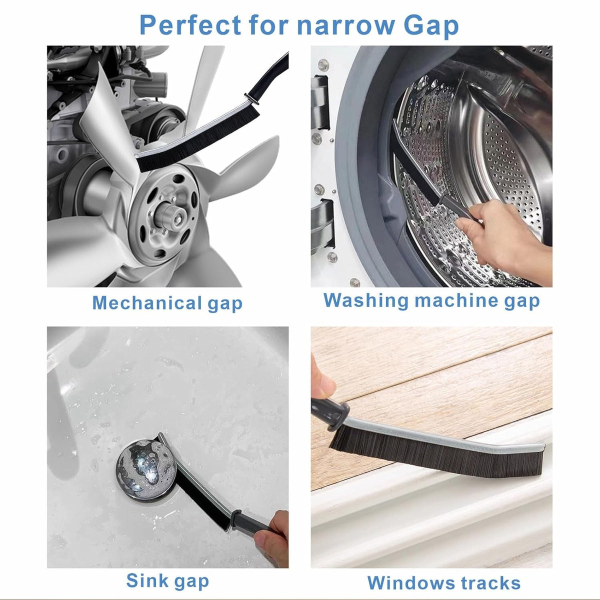 Gap Cleaning Brush Tool, Multifunctional Hard Bristle Small Cleaning Brush for Bathroom Shutter Door Window Track Kitchen (1 Pc / 23 Cm) HP DD