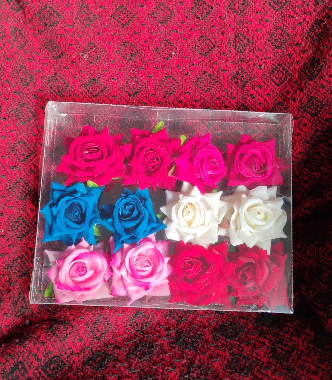 Colourful Flowing Flower Hair Pin (12 Pcs Set Mix Color) HP DD