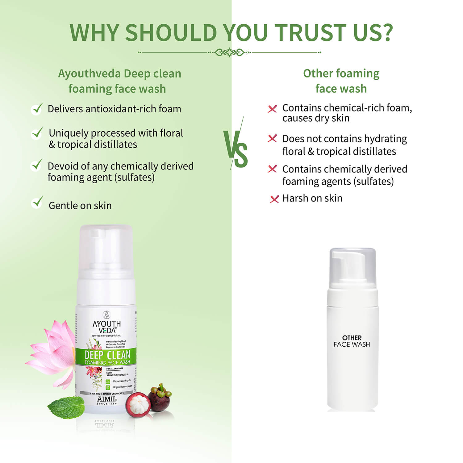 Ayouthveda Deep Clean Foaming Face Wash Pack of 2 (100 ml) Aimil Ayouthveda