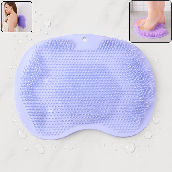 Green Silicone Bath Massage Cushion Suction Cup Exfoliating Foot Scrubber Mat