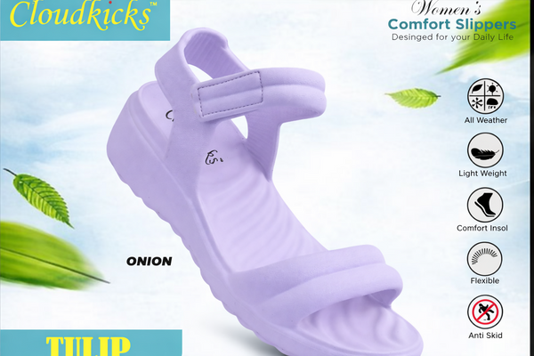 Cloudkicks Womens Tulip Comfort Slippers Lightweight Anti Skid Daily Footwear AGARWAL ENTEPRISES
