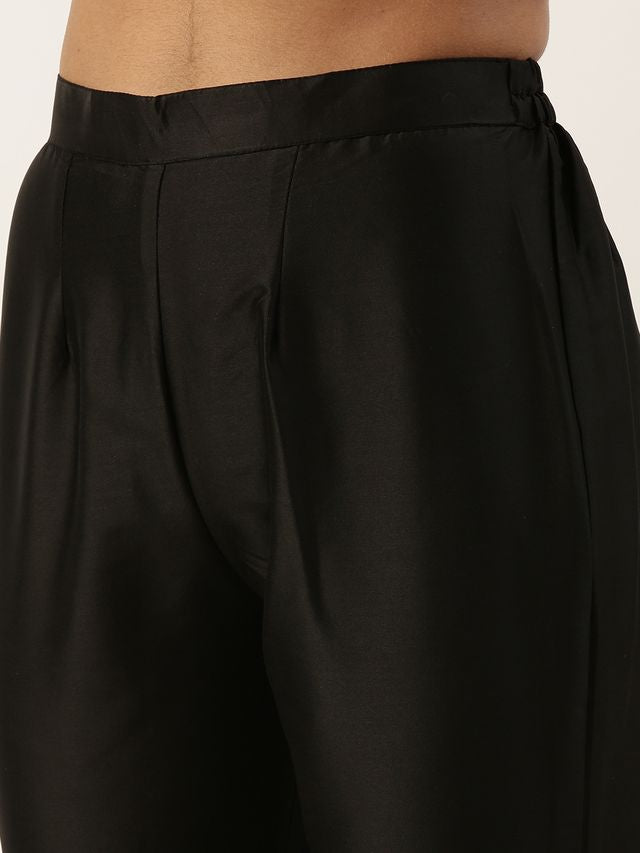 Bollywood Vogue Ready To Wear Black Georgette Sequins Narrow Straight Pant Suit
