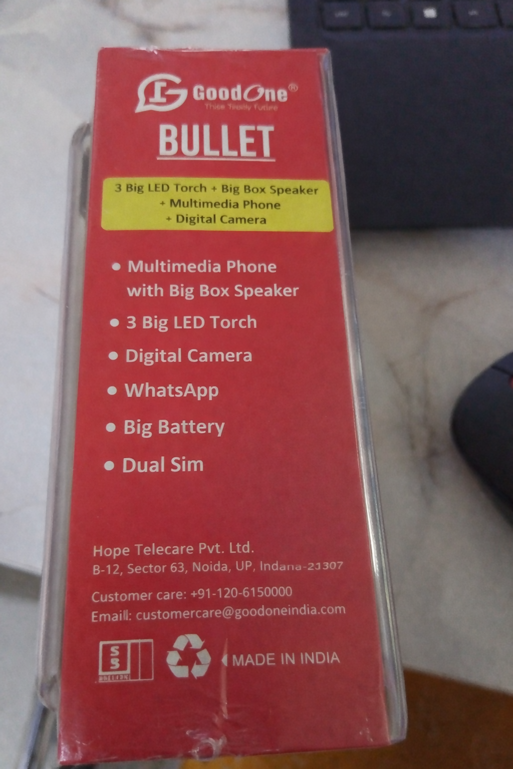 Good One Bullet 2G Dual SIM Keypad Mobile Phone with 2500mAh Battery & Loud Speaker (Gold) Dreams Gadgets 2
