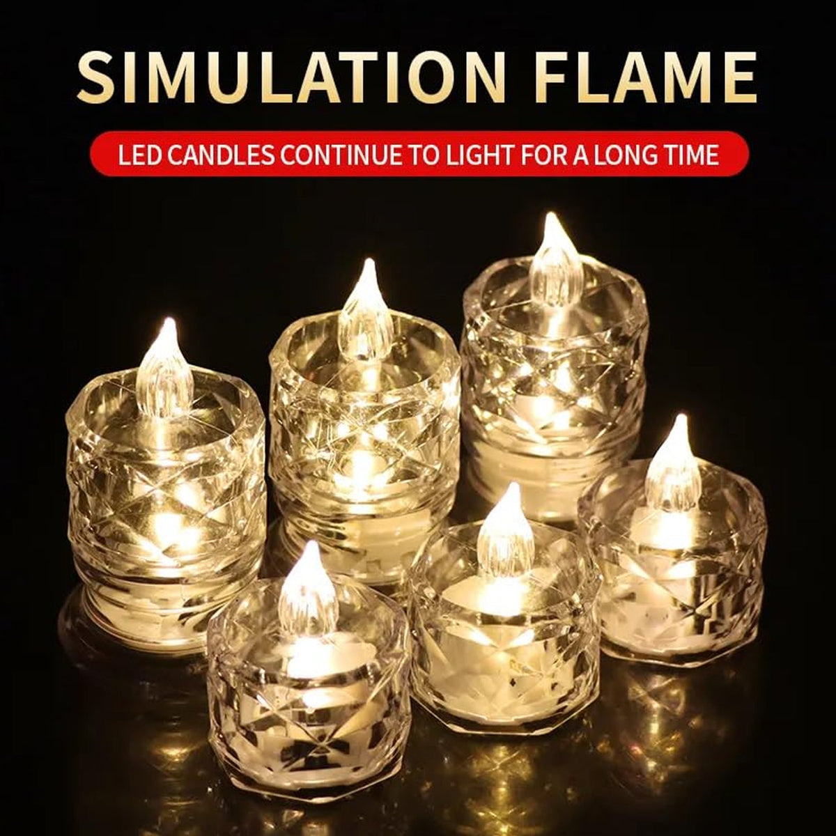24 Pcs Flameless And Smokeless Decorative Acrylic Candles Transparent Led Tea Light Candle For Gifting House Diwali Christmas Festival Events Decor Candles HP DD