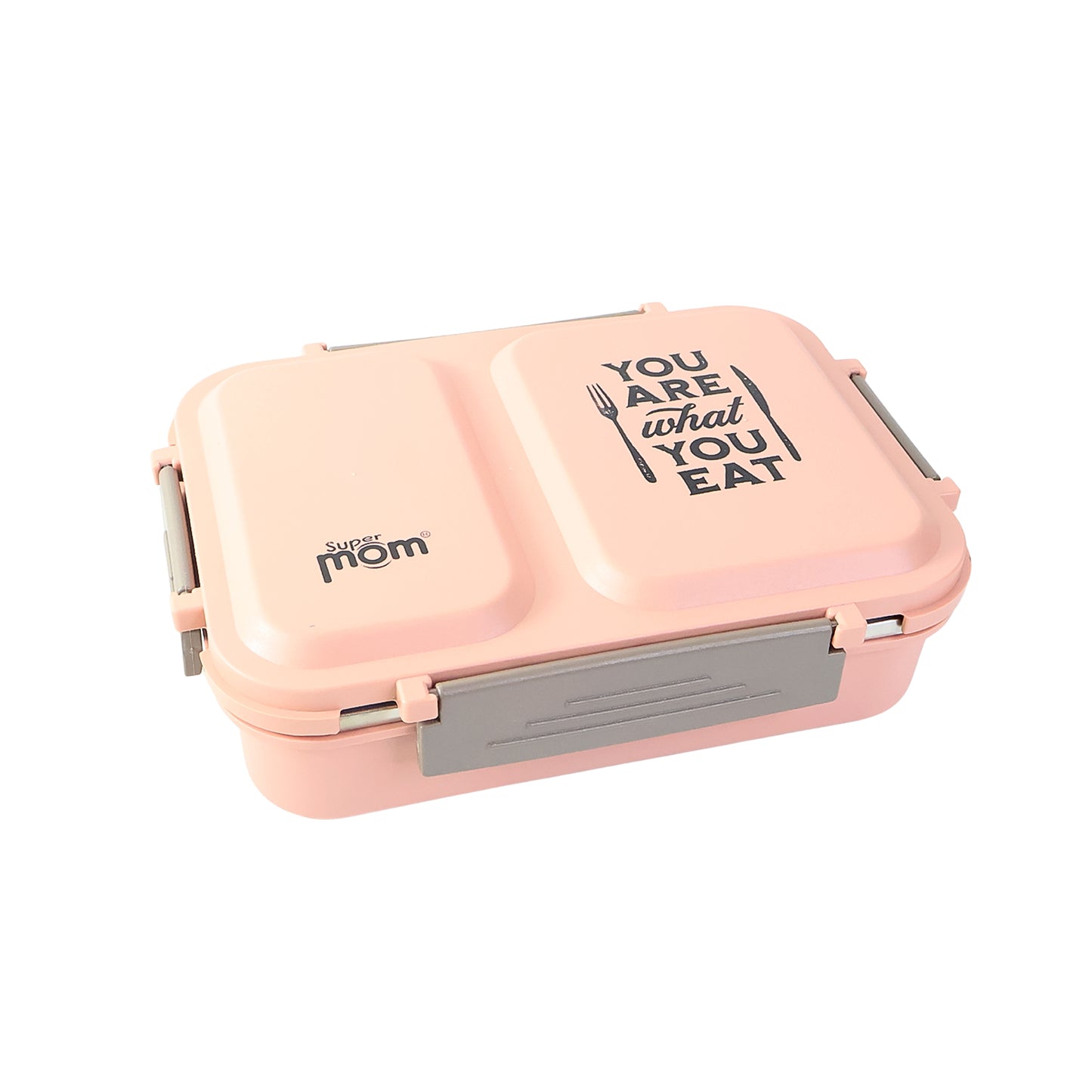 Supermom 2 Partition Stainless Steel Lunch Box with Double Wall Leak Proof Lunch Container with 2 Compartments f