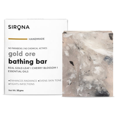 Sirona Handmade Gold Ore Bath Soap Bar | Made with Real Gemstone Corundum? NO Chemicals 50 gm