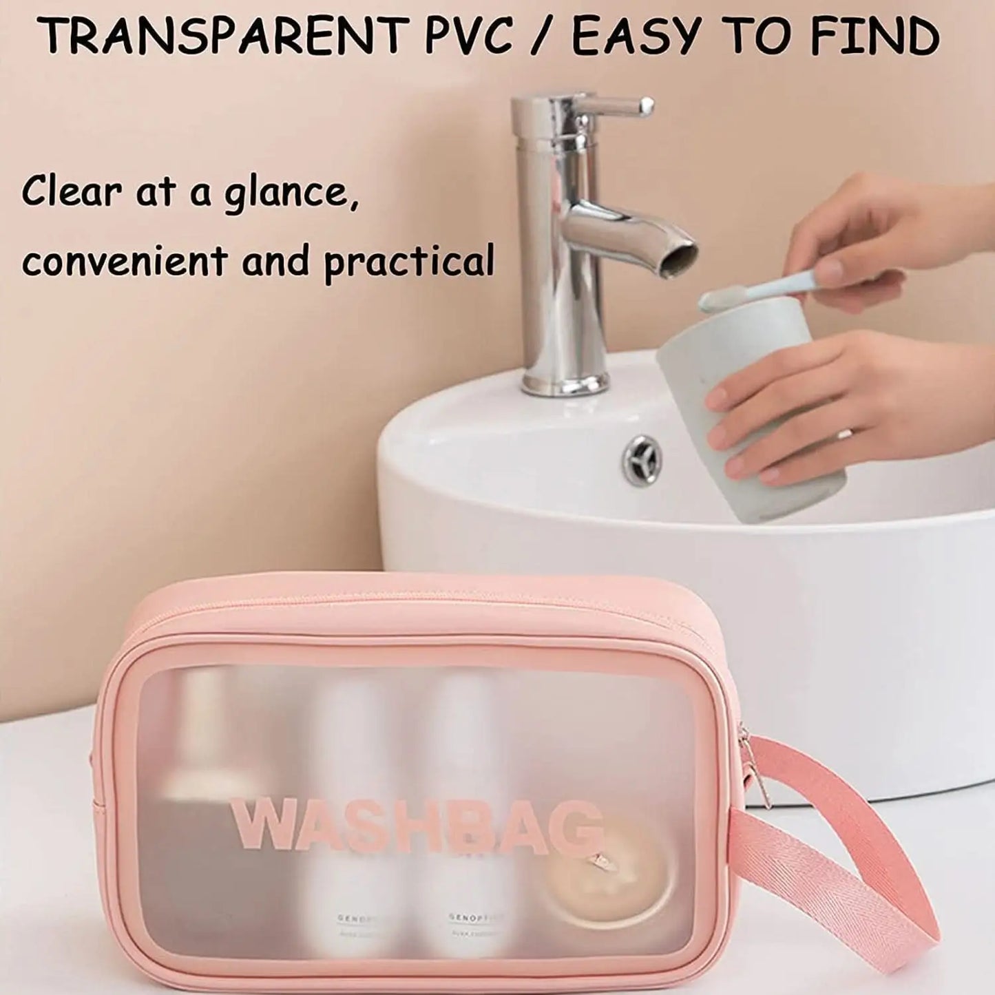 Set of 3 Cosmetic Pouches – Travel Makeup & Toiletry Bags HP DD