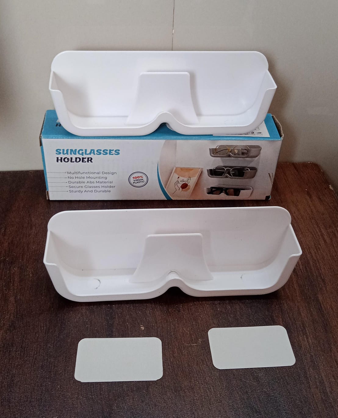 Wall-Mount Sunglass Organizer – Space-Saving Eyewear Holder with Adhesive Stickers (2 Pc Set) HP DD