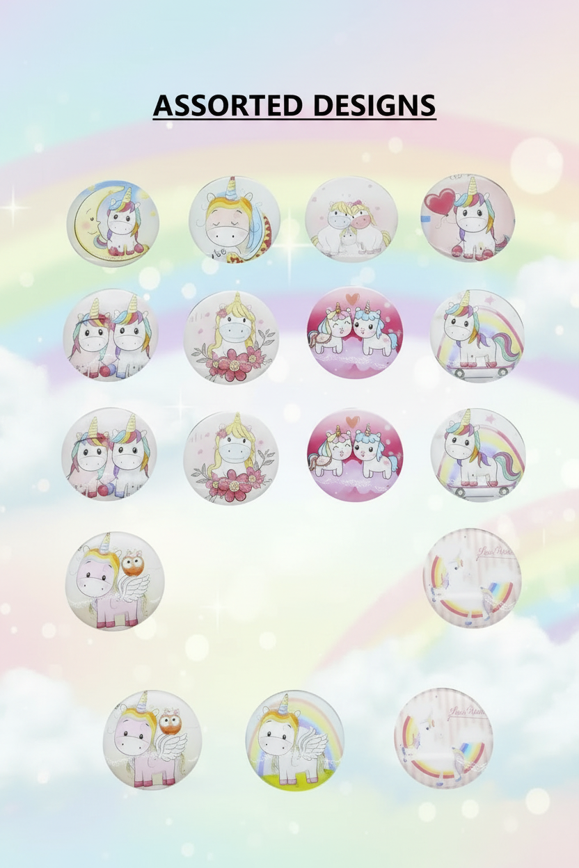 Plastic Magnetic Fridge Sticker (Unicorn Printed) - 1 Pc (Assorted colors) SUPER
