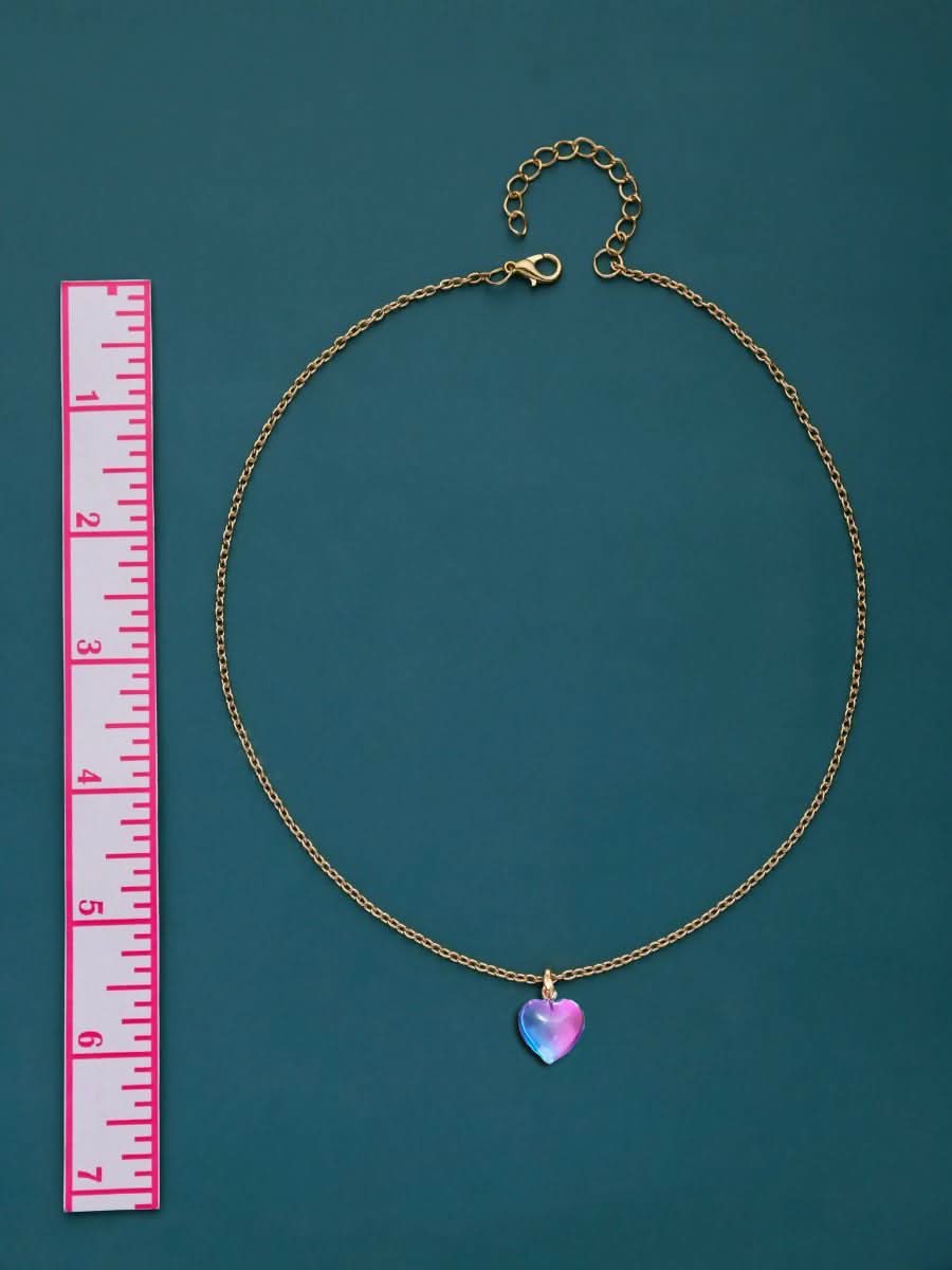 Dual Tone Heart Crystal Necklace Set – 3 Colors pinapes