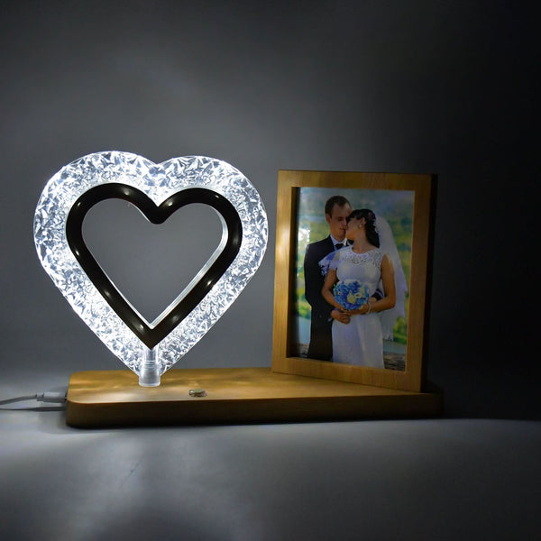 Heart Shape Cystal Led Lamp