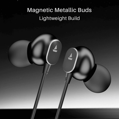 Bassheads 90C Wired Earphones with 10mm Drivers, Magnetic Metallic Buds, In-Line Mic & Lightweight Design(MULTI COLOR)