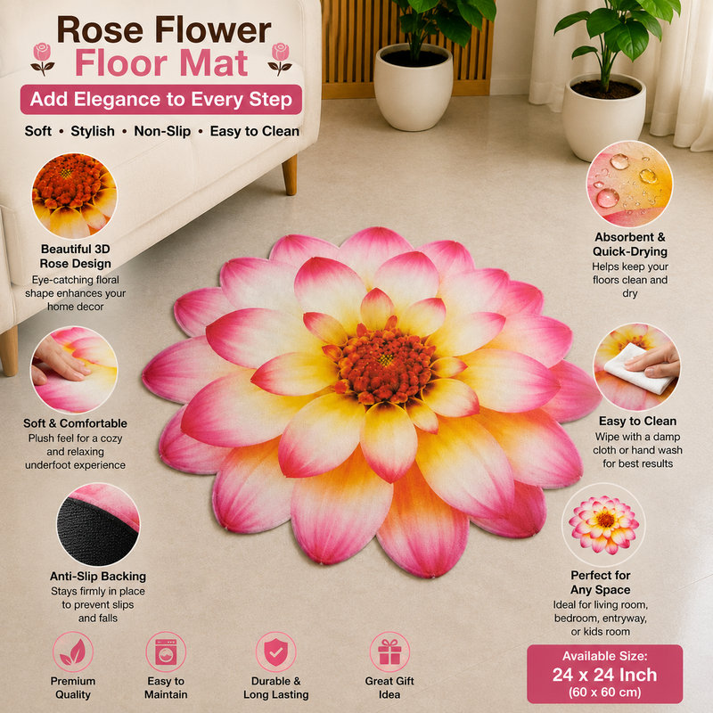 25X25 Inches Modern Decorative Door Mat | Water Absorbent Floor Mat for Living Room.