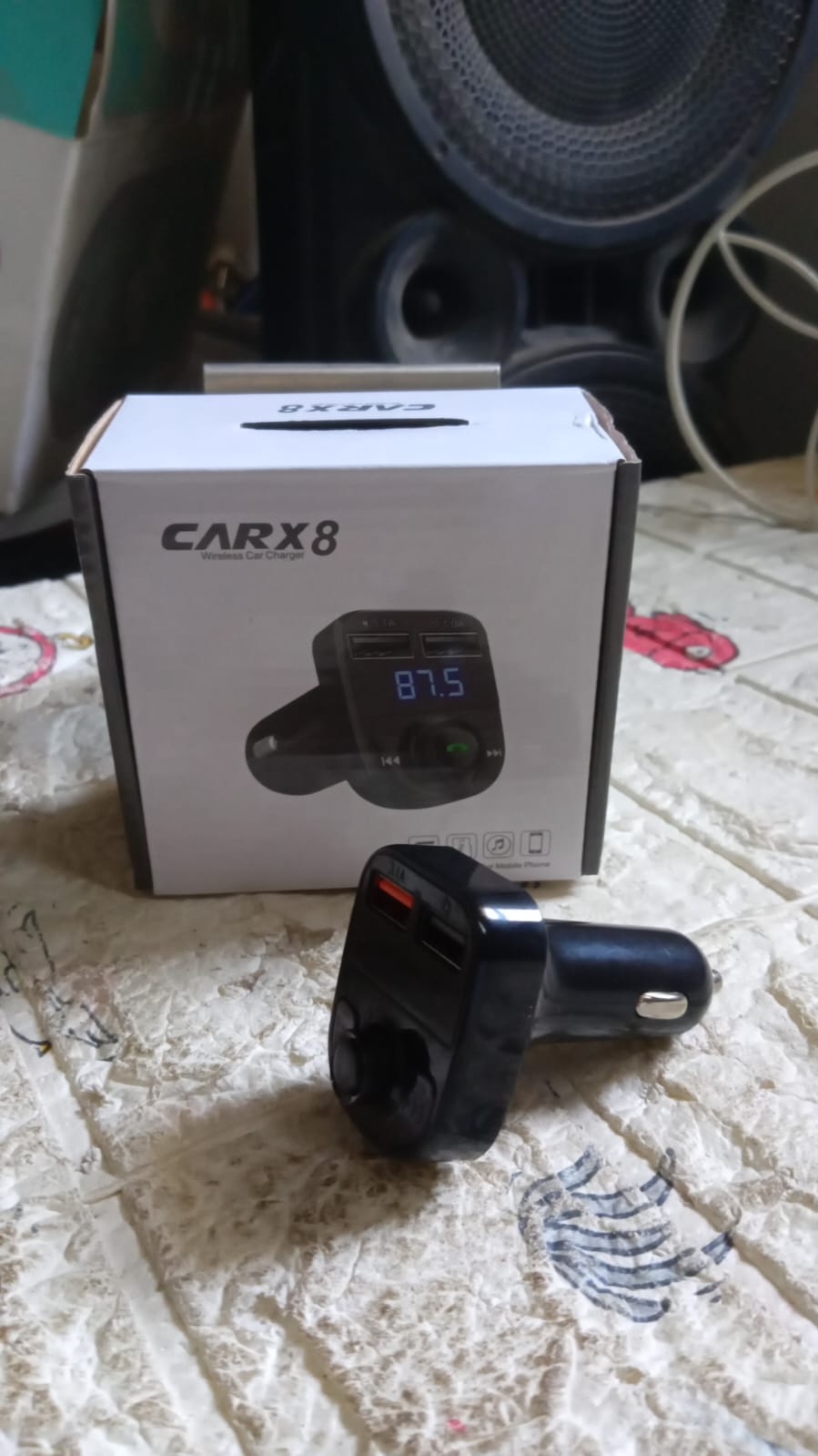 Car-X8 Bluetooth FM Transmitter with Hands-Free Call & Dual USB Fast Charger