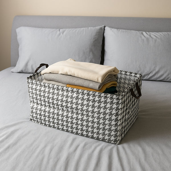 Foldable Fabric Storage Box With Handles (47 X 28 Cm)