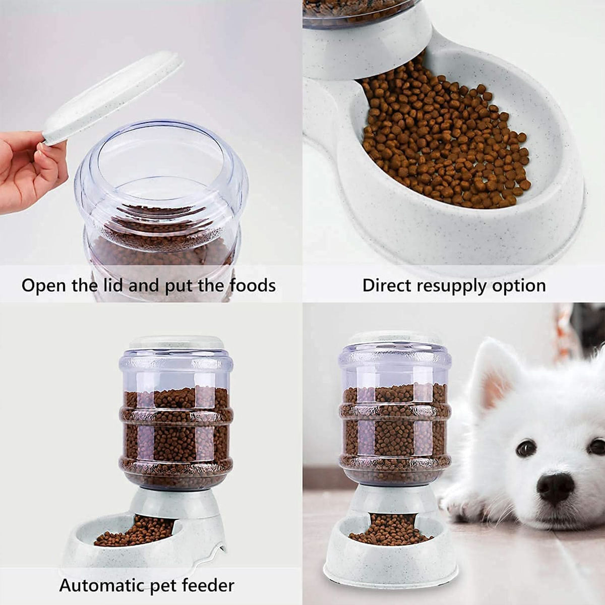 Automatic Pet Feeder Gravity Food Dispenser for Dogs & Cats HP DD