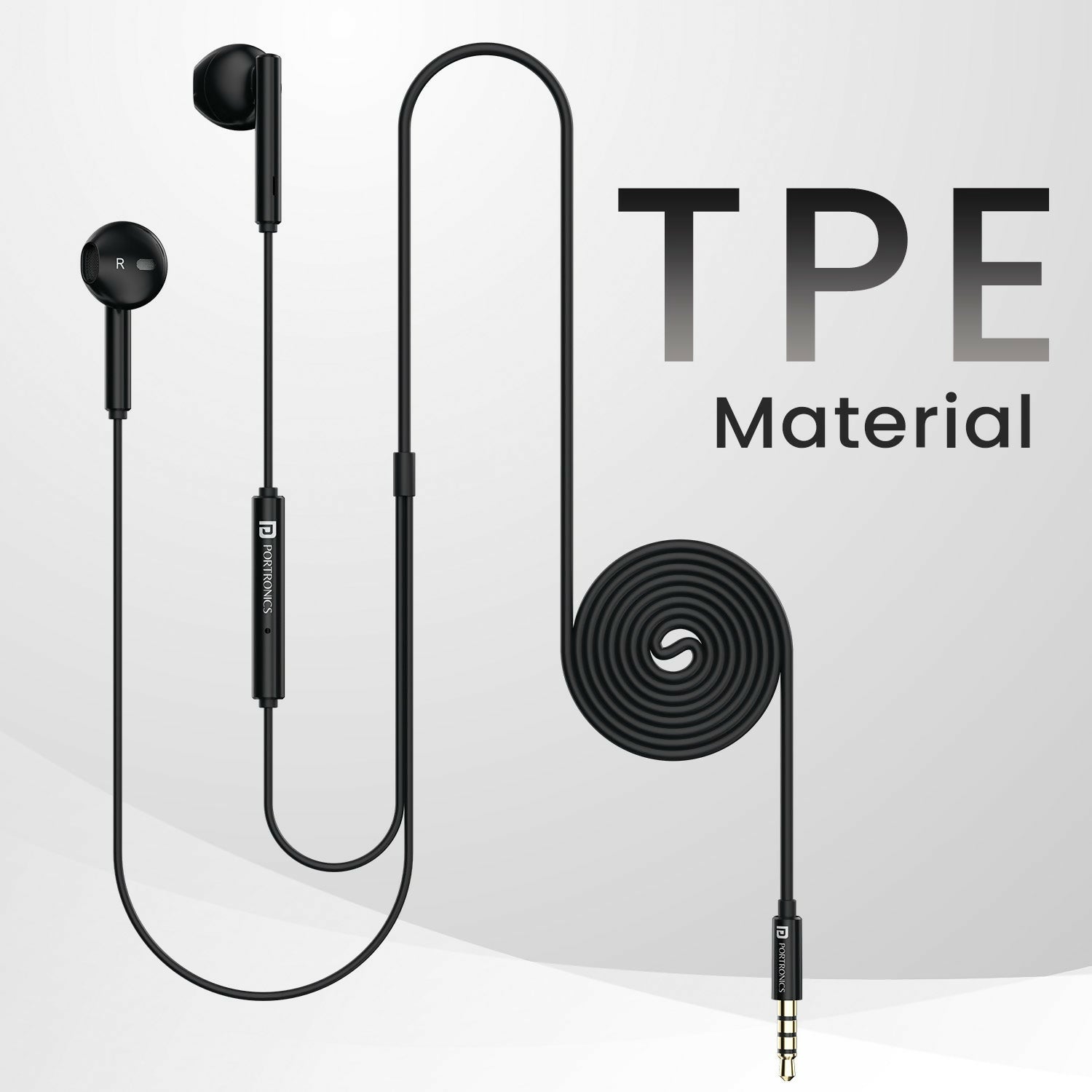Portronics Conch Sigma A 3.5mm Wired Earphone With HD Quality In-Line Mic,14.2mm Driver Wired Headset (Black, In the Ear)