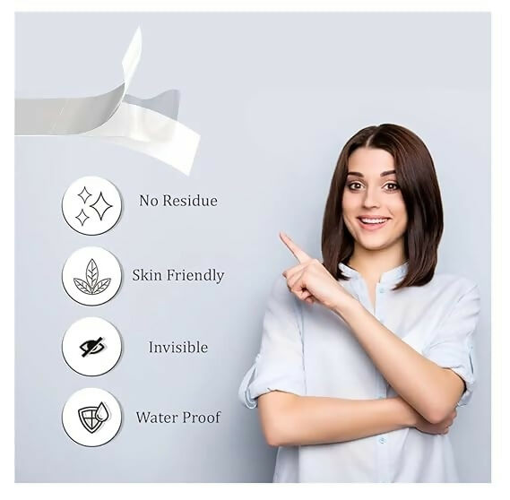 One Click Shopping Double-Sided Fashion Tape for Clothes (36 Pcs) Transparent Body & Bra Tape for Women Invisible Dressing Strips for Outfits, Sarees & Bikinis