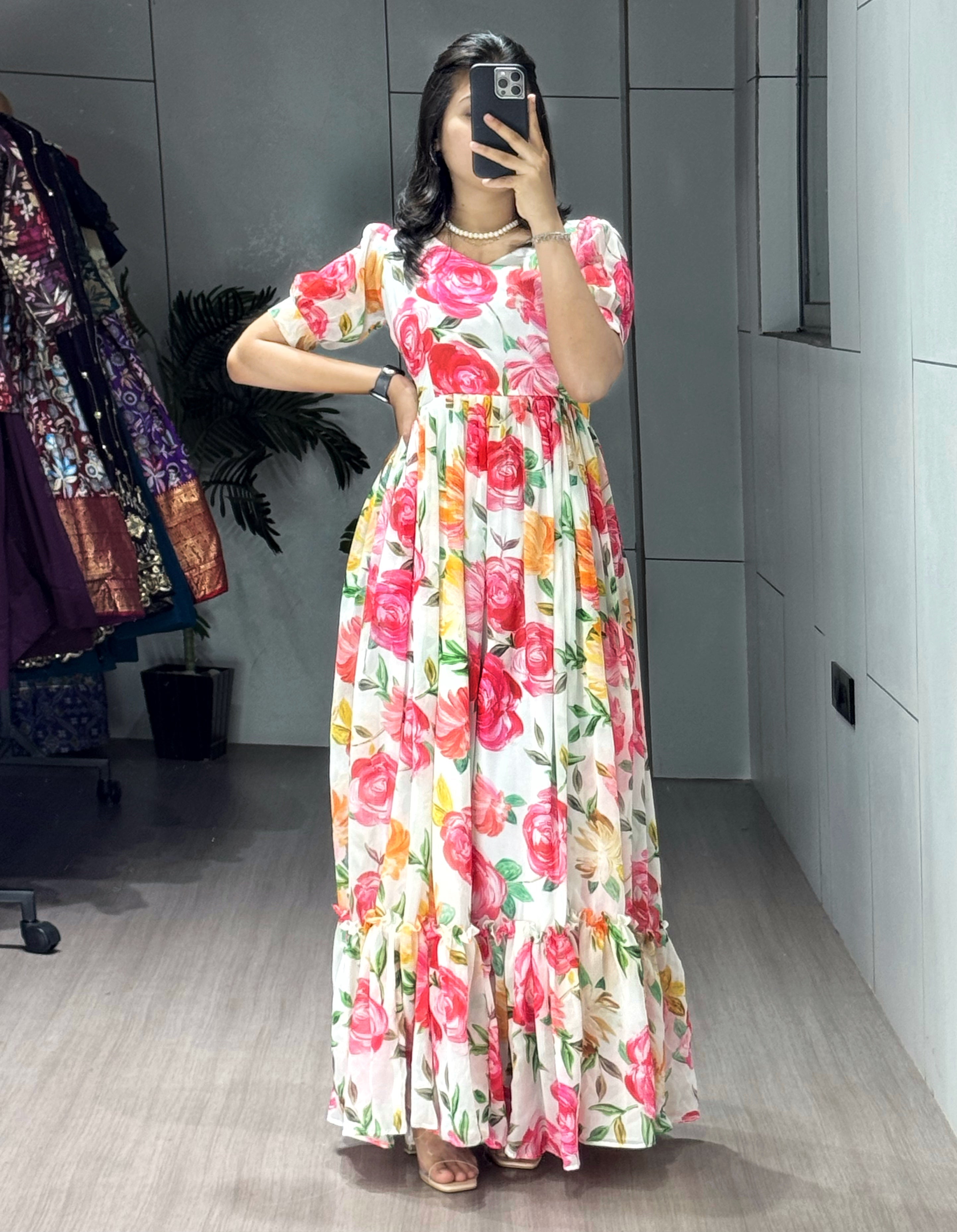 Ethereal Floral Flairy Kurtis cum One Piece