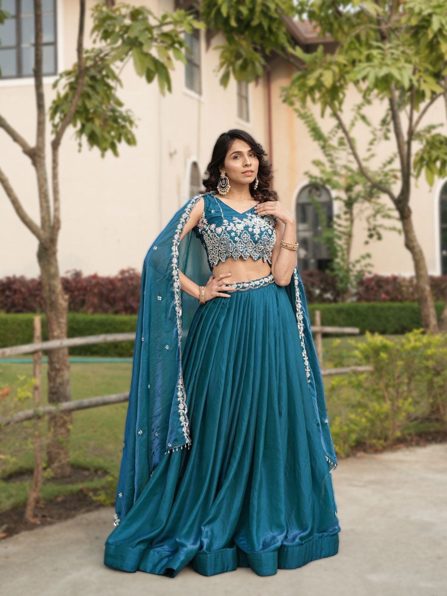 Fendy Silk Beads Work Lehenga Choli Set